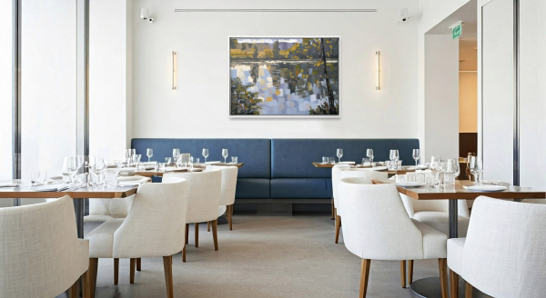 Irgendwo: Ölmalerei von Frank Henning auf Leinwand, Pleinairmalerei die vor dem Motiv entstanden ist. Das Bild zeigt in impressionistischer Malweise die Sieg, Botanik im Vor- und Hintergrund.