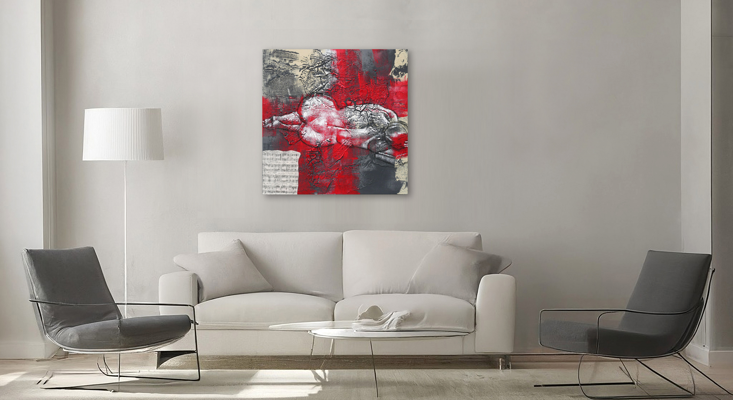 Akt #3 - 2025 Mixed-Media-Kollage von Frank Henning: Akt #3 - 2025, 60 x 60 x 4 cm, Kohle, Acryl, Schellack, Kahari-Papier auf Leinwand. Frank Henning lebt und arbeitet in Nümbrecht im Oberbergischen Kreis, unweit von Köln in NRW, Deutschland.