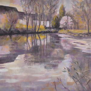 Frühling in Dattenfeld | 40 x 40 cm | 2022 | Acryl auf Leinwand: Pleinairmalerei in Dattenfeld an der Sieg von Frank Henning. Frank Henning lebt und arbeitet in Nümbrecht im Oberbergischen Kreis, unweit von Köln in NRW, Deutschland.
