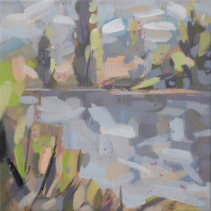 An der Sieg 9, 10 & 11 | 30 x 30 cm | 2022 | Acryl auf Leinwand: Pleinairmalerei bei Eitorf an der Sieg von Frank Henning. Frank Henning lebt und arbeitet in Nümbrecht im Oberbergischen Kreis, unweit von Köln in NRW, Deutschland.