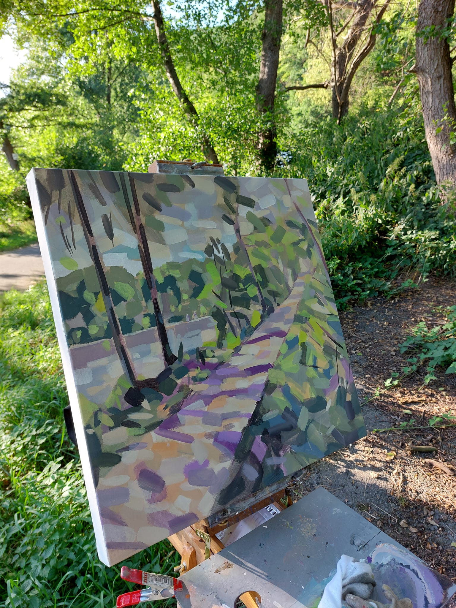 An der Sieg 12 An der Sieg 12 | 60 x 60 cm | 2022 | Acryl auf Leinwand: Pleinairmalerei bei Eitorf an der Sieg von Frank Henning. Frank Henning lebt und arbeitet in Nümbrecht im Oberbergischen Kreis, unweit von Köln in NRW, Deutschland.