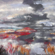Seascape in red, anthracite and orange